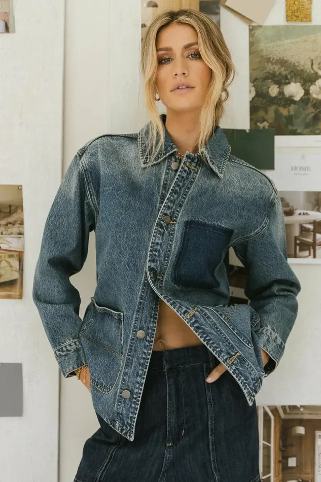 Isabel Denim Jacket Medium Wash Women Bohme Outerwear