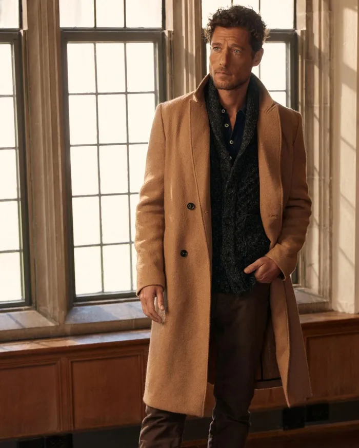 Jackets and Outerwear Men Billy Reid Officers Coat Camel