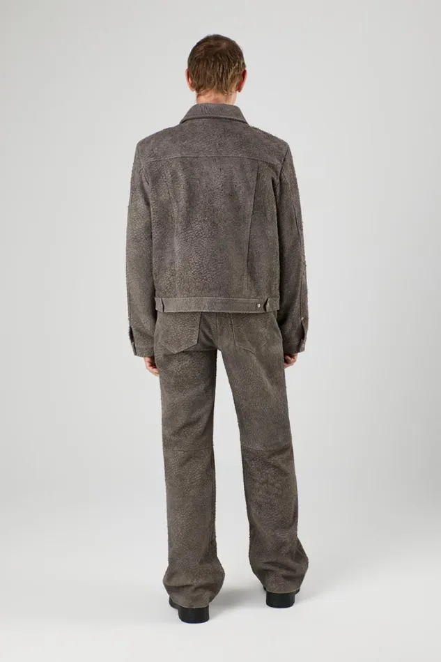 Jackets Men Camper Suede Jacket Gray Wrinkled Suede Leather Jacket Jackets Men Camper Suede Jacket Gray Wrinkled Suede Leather Jacket