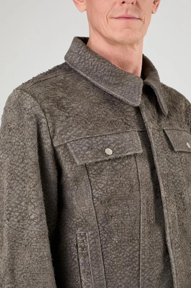 Jackets Men Camper Suede Jacket Gray Wrinkled Suede Leather Jacket Jackets Men Camper Suede Jacket Gray Wrinkled Suede Leather Jacket