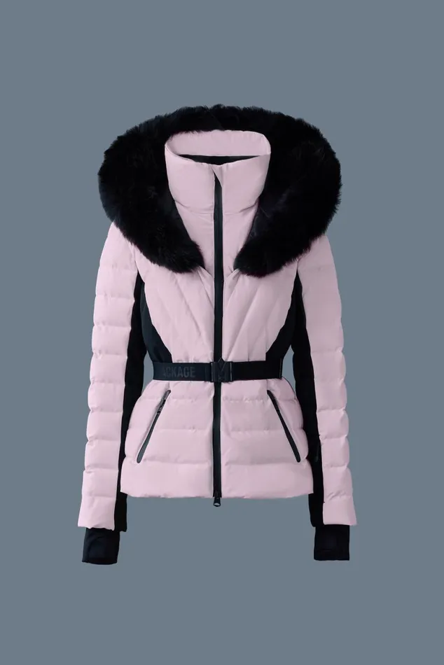 Jackets Women Mackage ELITA Down Ski Jacket With Removable Blue Fox Fur Trim Black Jackets Women Mackage ELITA Down Ski Jacket With Removable Blue Fox Fur Trim Black