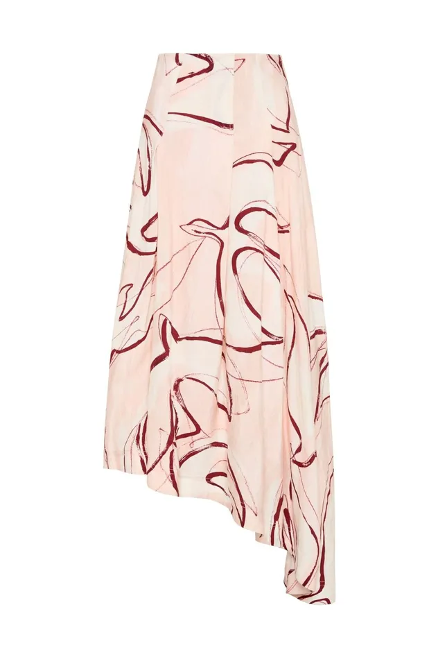 Jeanne Dipped Midi Skirt Whimsical Dove Women Aje Skirts
