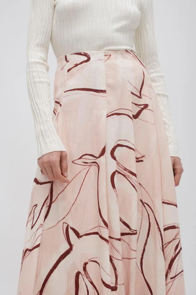 Jeanne Dipped Midi Skirt Whimsical Dove Women Aje Skirts
