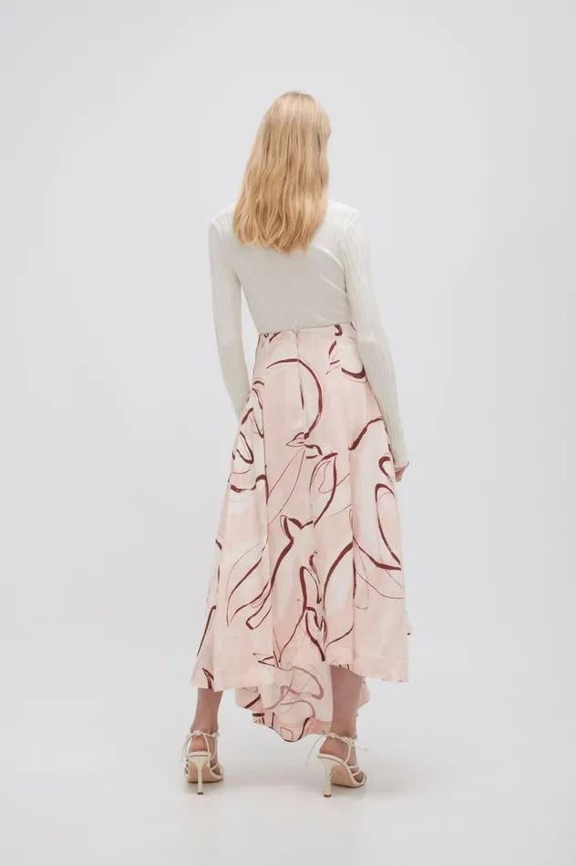 Jeanne Dipped Midi Skirt Whimsical Dove Women Aje Skirts