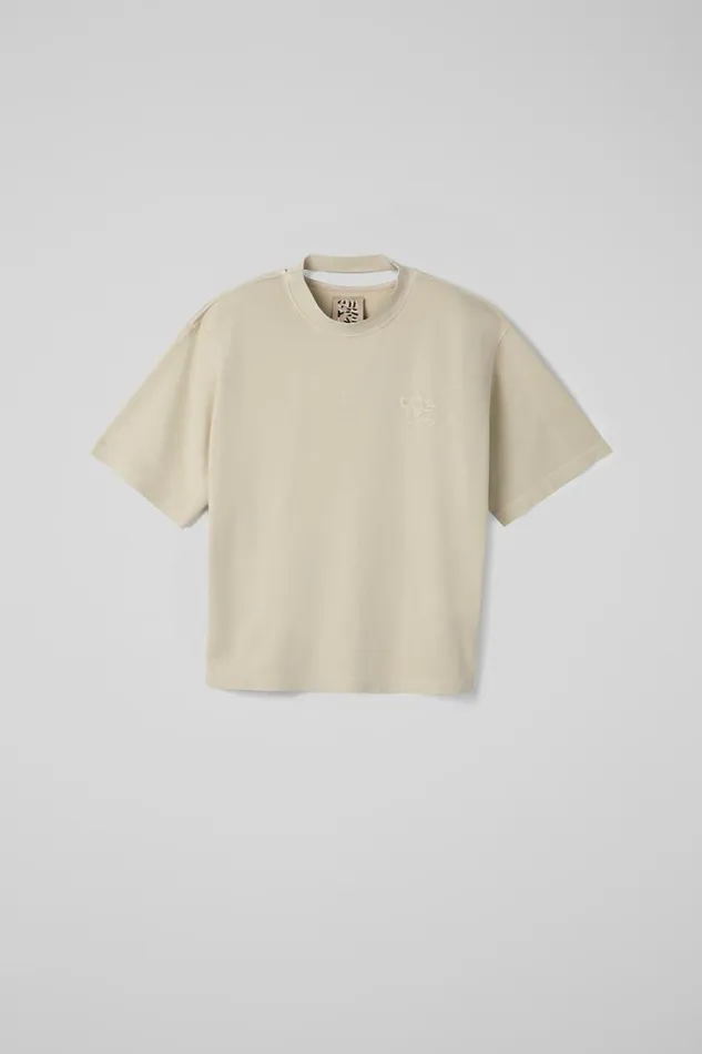 Jersey Men Camper TShirt Beige Organic Cotton TShirt Jersey Men Camper TShirt Beige Organic Cotton TShirt