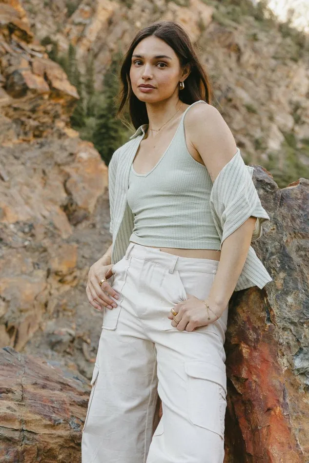 Jessica Cropped Tank In Sage Sage Women Bohme Tops