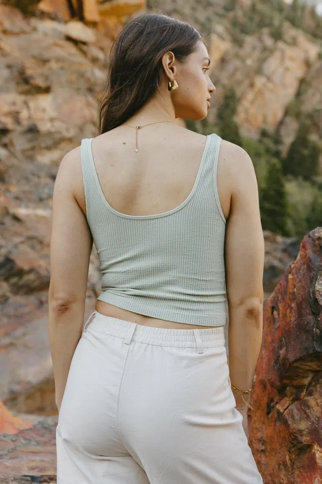 Jessica Cropped Tank In Sage Sage Women Bohme Tops