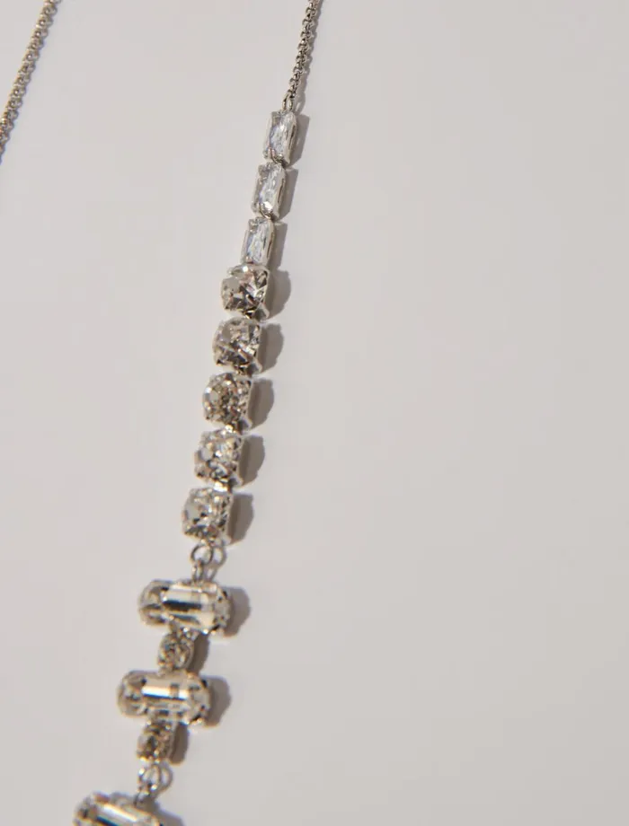 Jewelry Women Maje Gold Rhinestone Choker Necklace Silver