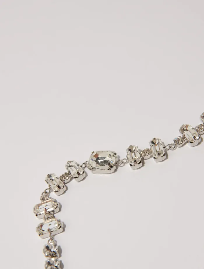 Jewelry Women Maje Gold Rhinestone Choker Necklace Silver