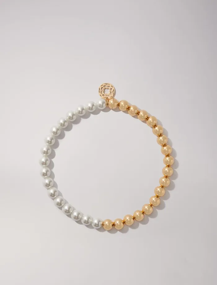 Jewelry Women Maje Mixed Pearl Choker Necklace Gold