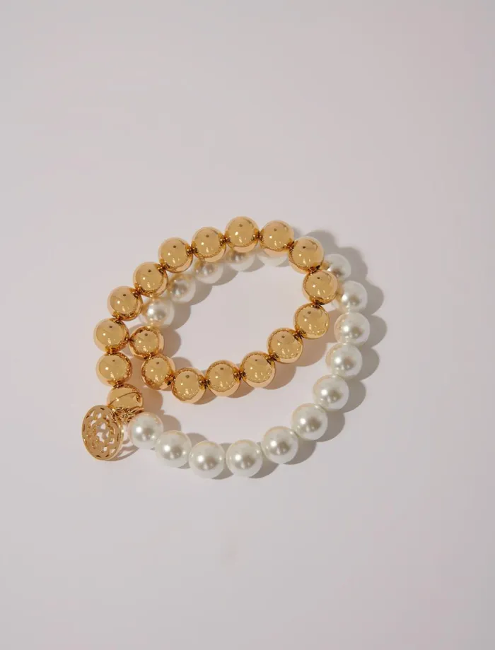 Jewelry Women Maje Mixed Pearl Choker Necklace Gold