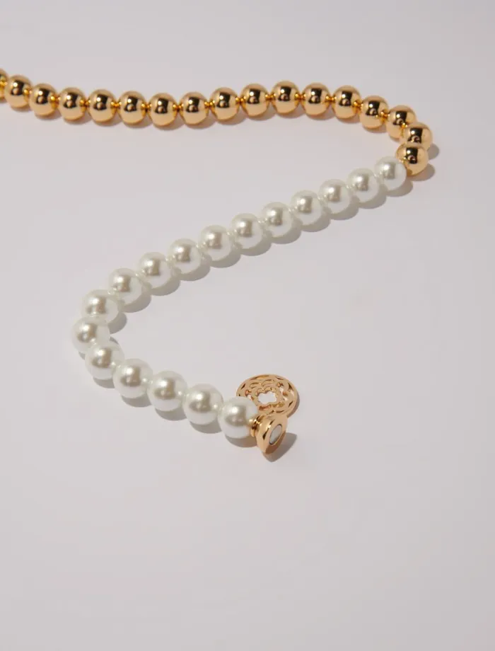 Jewelry Women Maje Mixed Pearl Choker Necklace Gold