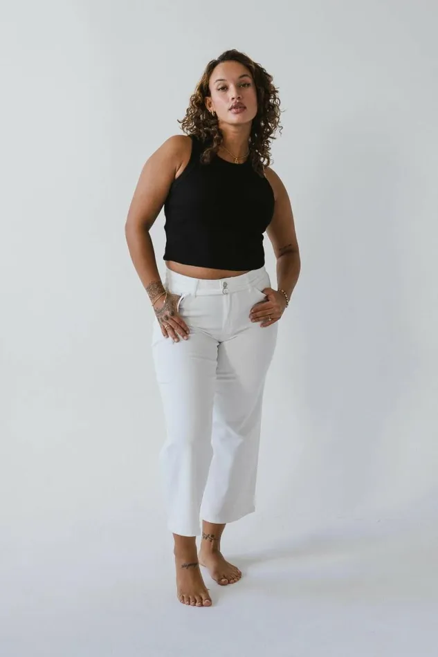 Julia Wide Leg Jeans White Women Bohme Denim