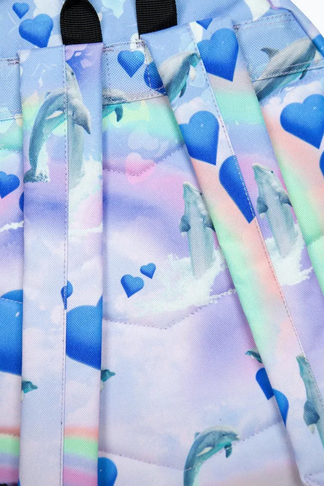 Just Hype Backpacks Hype Girls Holo Rainbow Dolphins Iconic Multicolour Backpack
