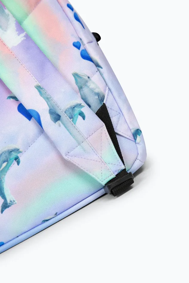 Just Hype Backpacks Hype Girls Holo Rainbow Dolphins Iconic Multicolour Backpack