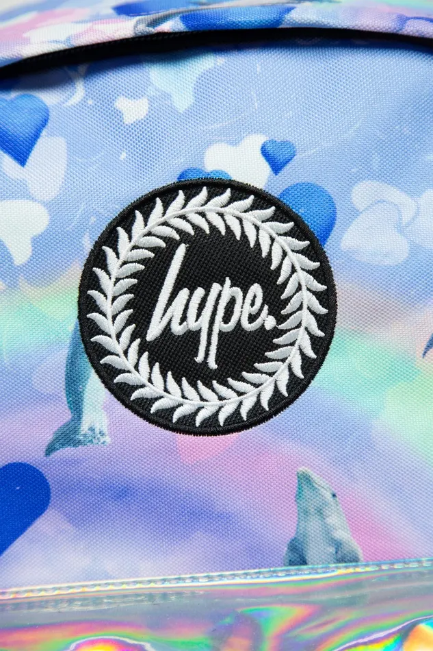 Just Hype Backpacks Hype Girls Holo Rainbow Dolphins Iconic Multicolour Backpack