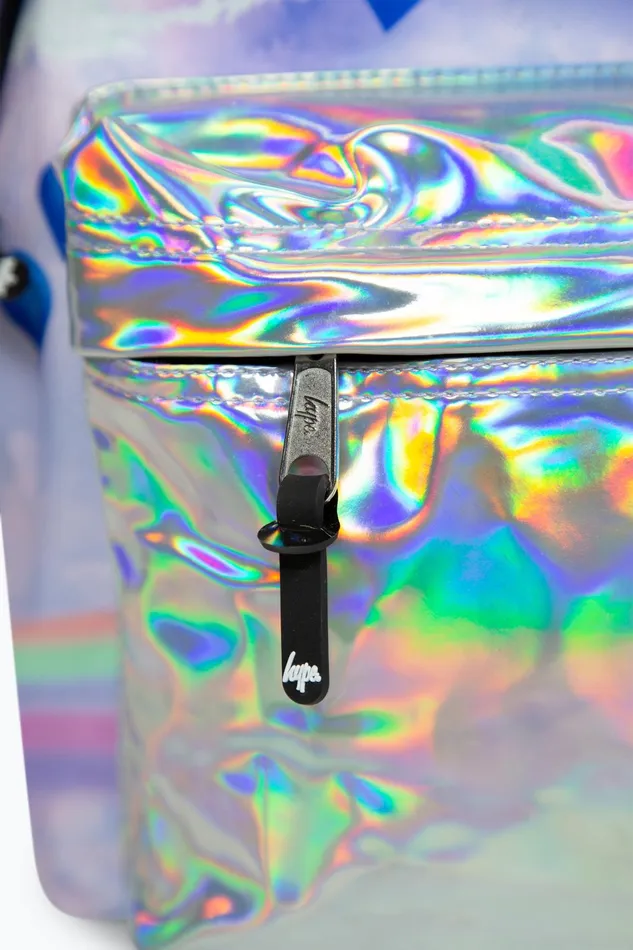 Just Hype Backpacks Hype Girls Holo Rainbow Dolphins Iconic Multicolour Backpack