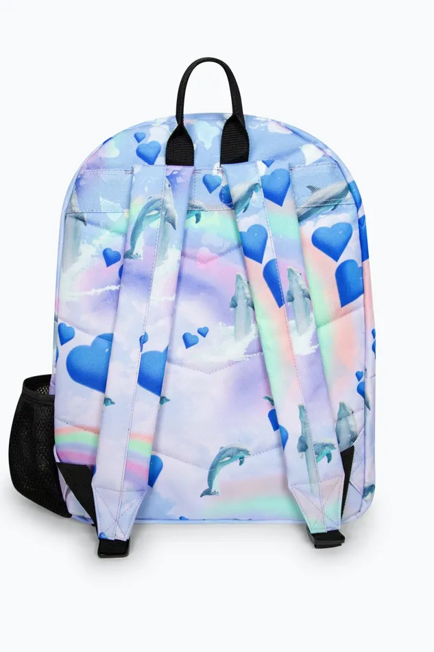 Just Hype Backpacks Hype Girls Holo Rainbow Dolphins Iconic Multicolour Backpack