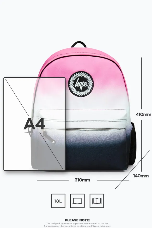 Just Hype Backpacks Hype Iconic PinkWhiteBlack Fade Girls Backpack