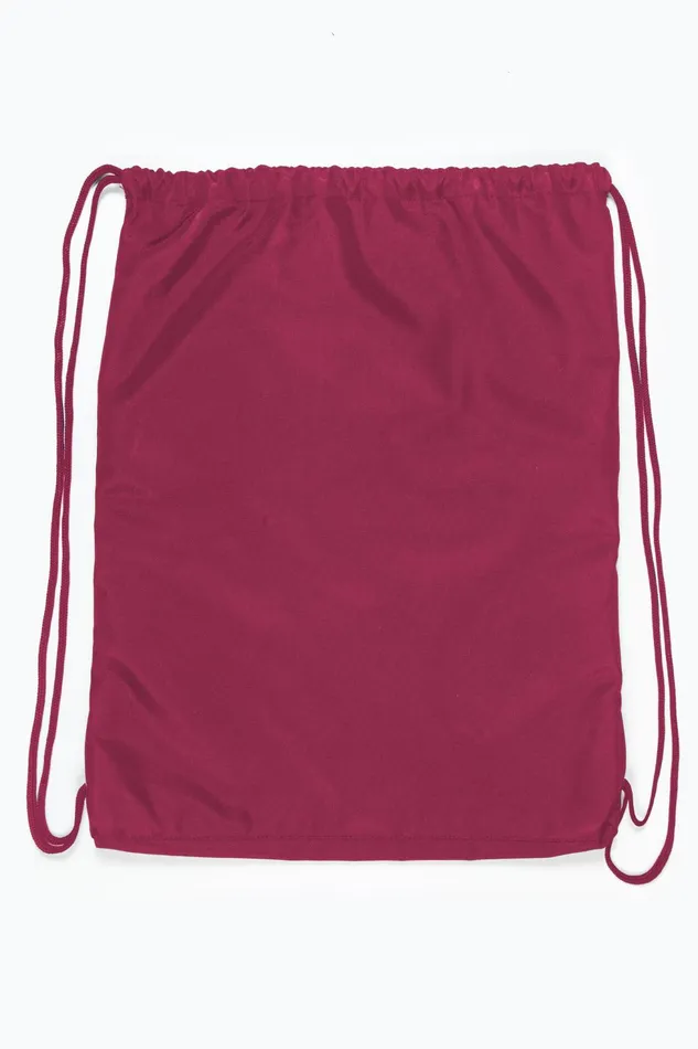 Just Hype Drawstring Bags Hype Unisex Berry Script Drawstring Bag Just Hype Drawstring Bags Hype Unisex Berry Script Drawstring Bag