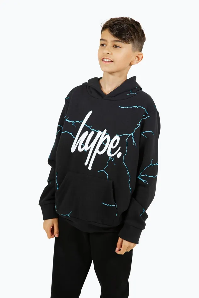 Just Hype Hoodies and Sweatshirts Hype Boys Black Lightning Hoodie