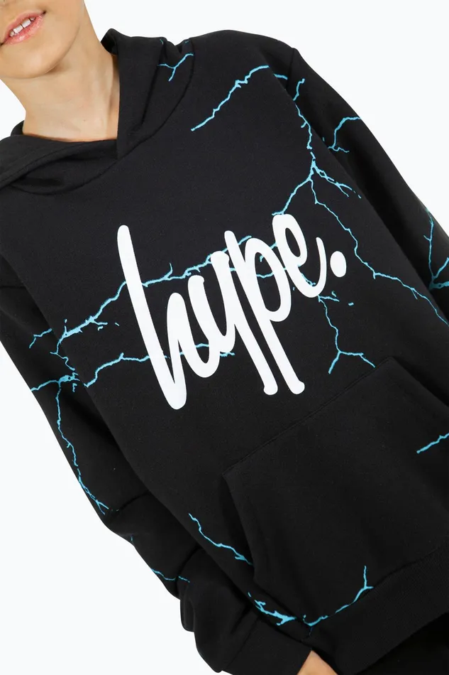 Just Hype Hoodies and Sweatshirts Hype Boys Black Lightning Hoodie