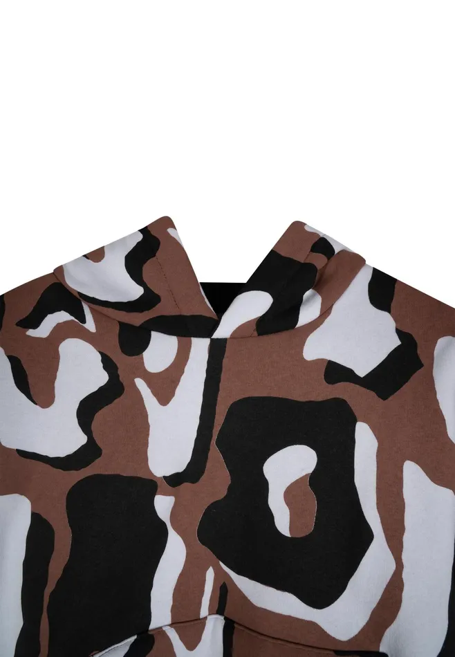 Just Hype Hoodies and Sweatshirts Justhype Womens Multi Onyx Animal Cropped Hoodie Just Hype Hoodies and Sweatshirts Justhype Womens Multi Onyx Animal Cropped Hoodie