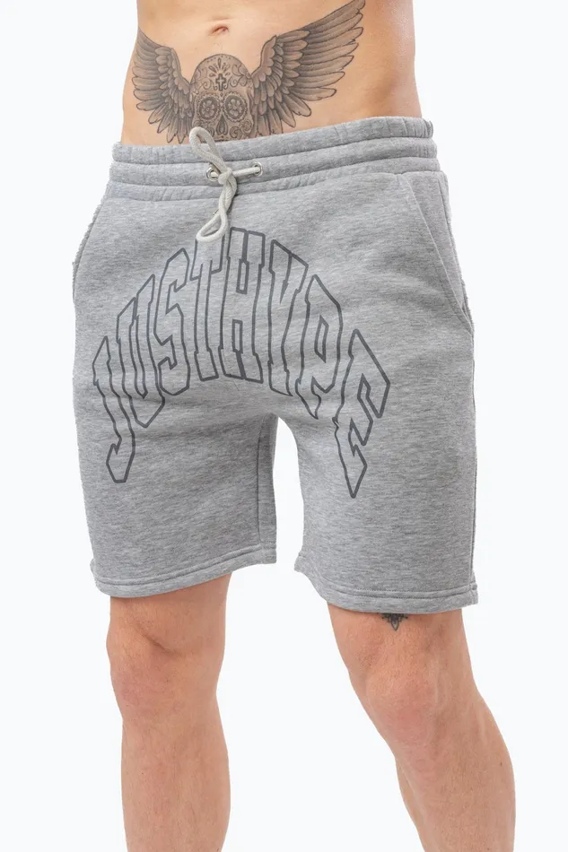 Just Hype Swimwear and Shorts Justhype Mens Grey Marl College Outline Shorts