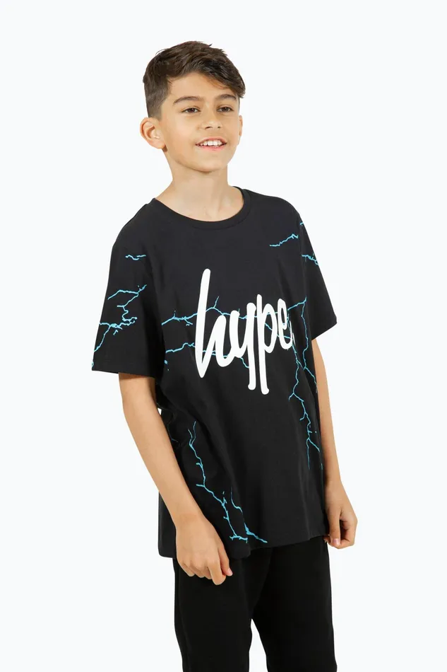 Just Hype TShirts and Vests Hype Boys Black Lightning TShirt