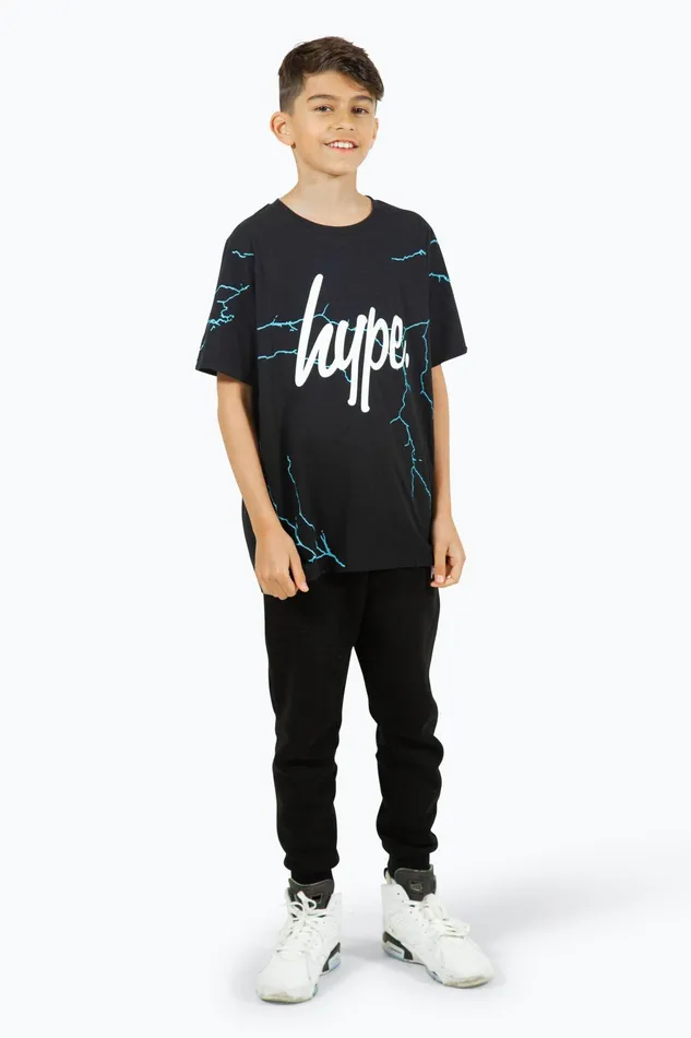 Just Hype TShirts and Vests Hype Boys Black Lightning TShirt