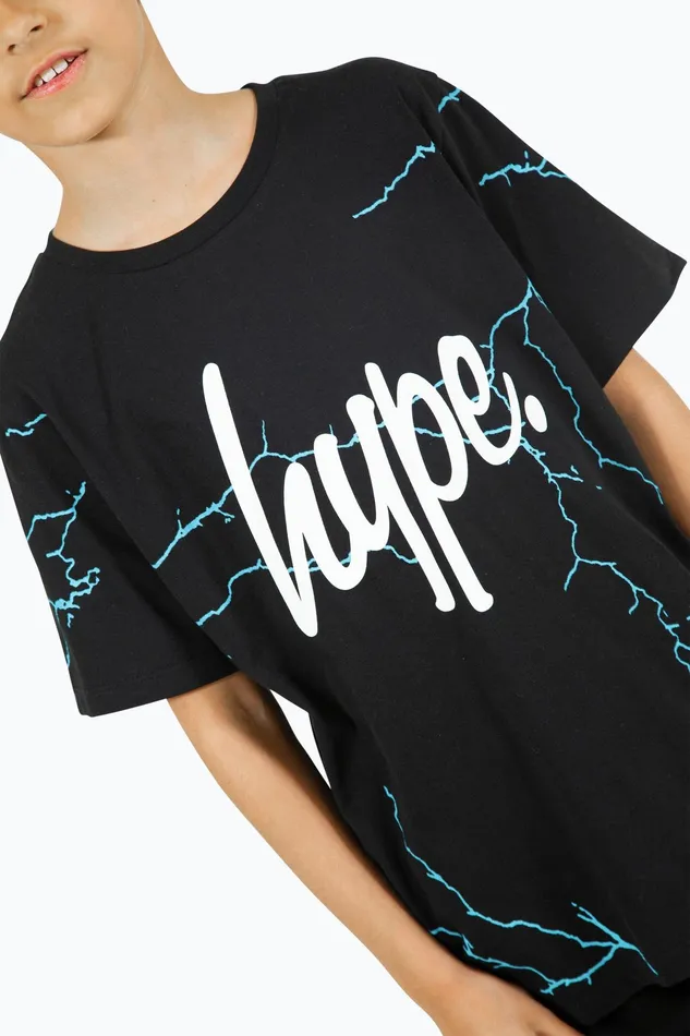 Just Hype TShirts and Vests Hype Boys Black Lightning TShirt