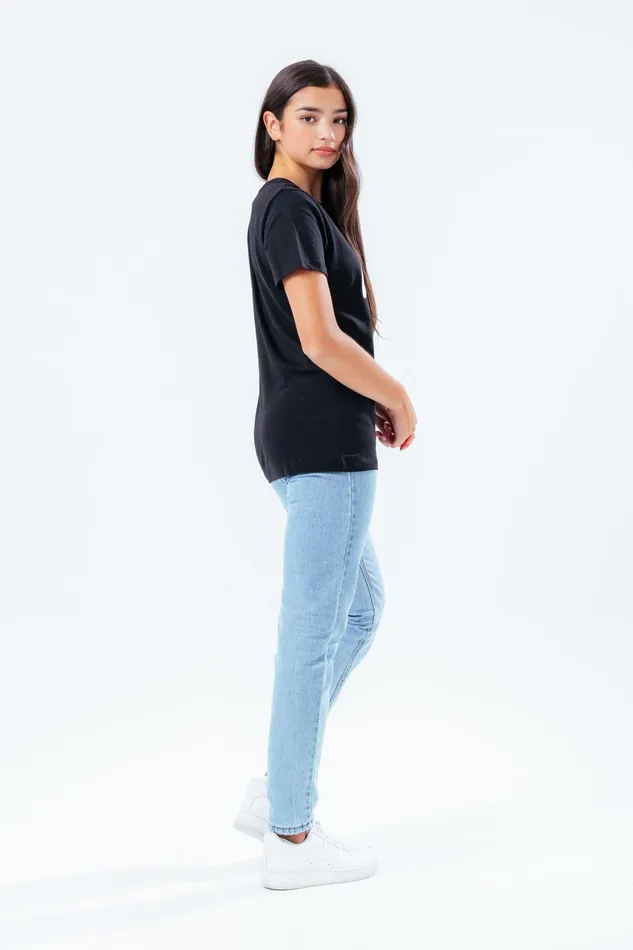 Just Hype TShirts and Vests Hype Unisex Kids Black Script TShirt