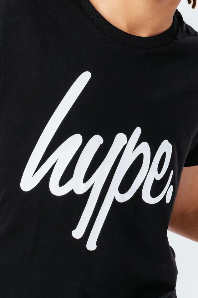 Just Hype TShirts and Vests Hype Unisex Kids Black Script TShirt