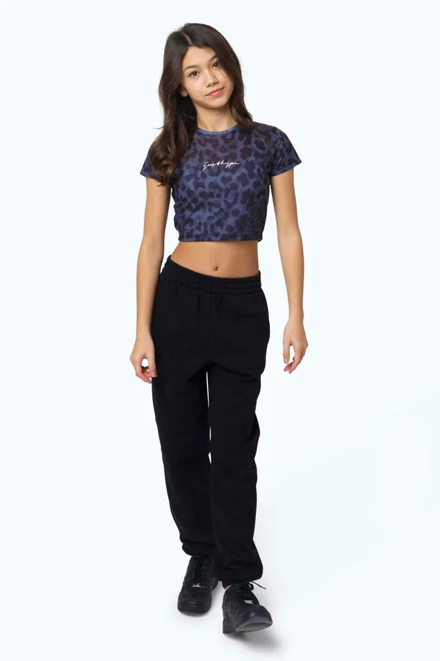 Just Hype TShirts Hype Kids Black Mono Leopard TShirt