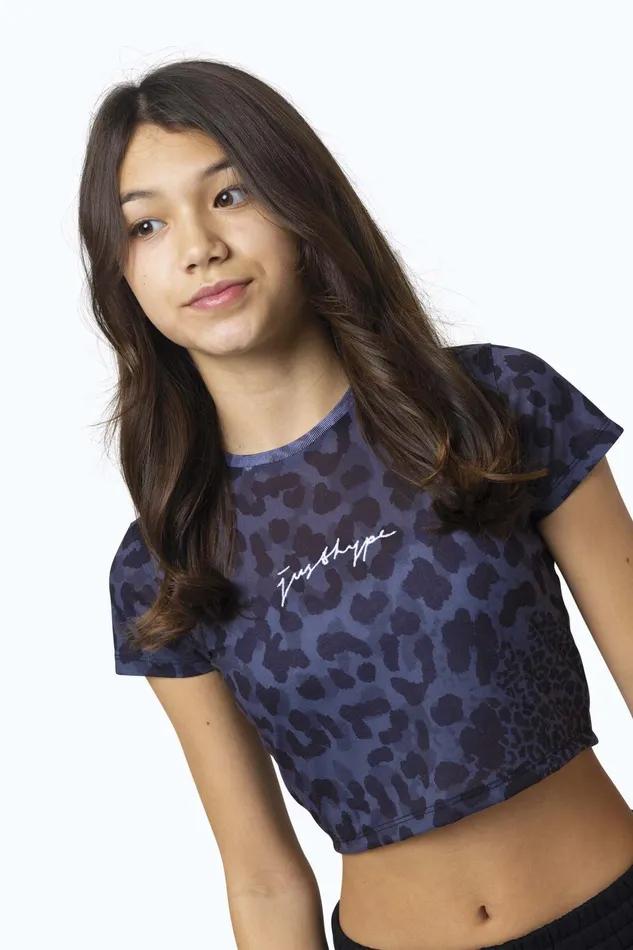 Just Hype TShirts Hype Kids Black Mono Leopard TShirt