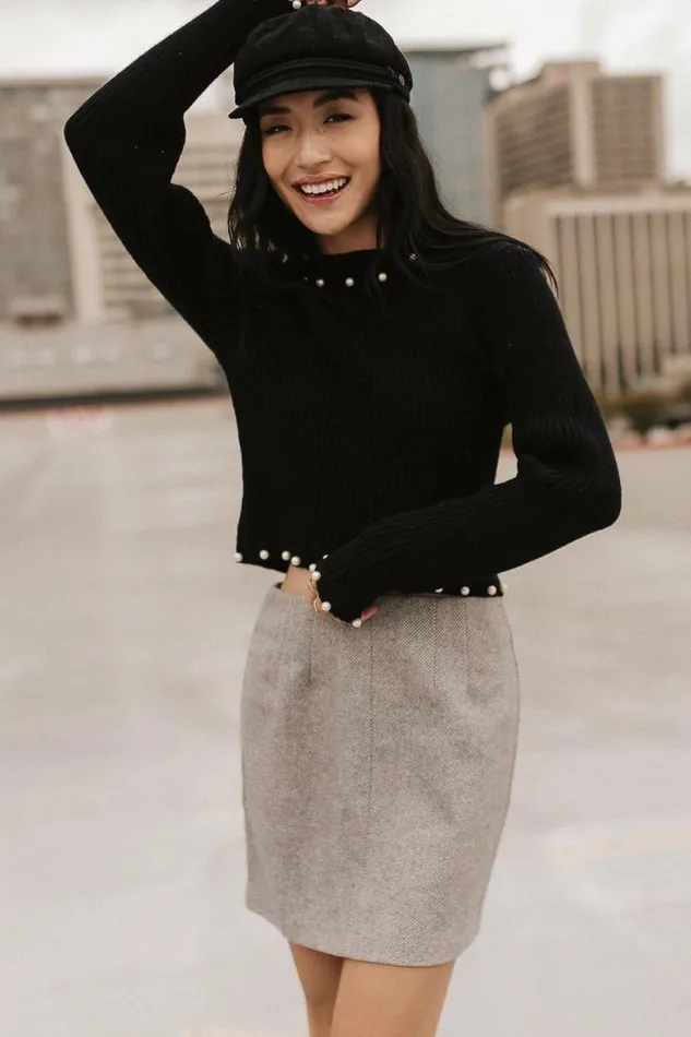 Kasey Wool Blend Skirt Grey Women Bohme Skirts