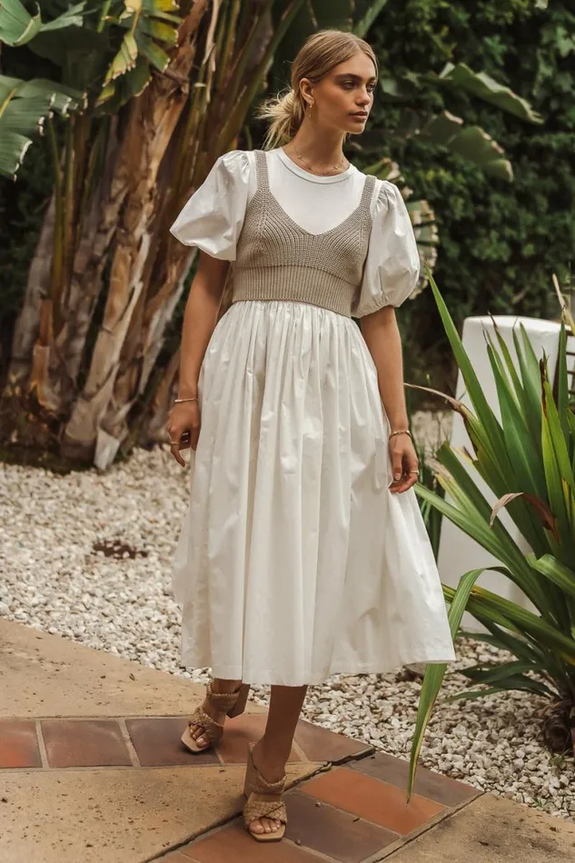 Kathleen Midi Dress White Women Bohme Dresses