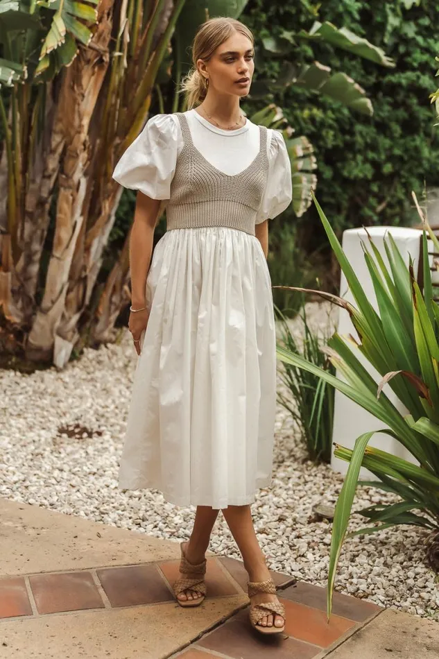 Kathleen Midi Dress White Women Bohme Dresses