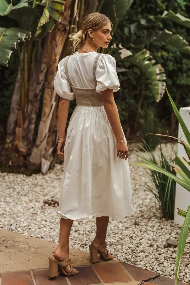Kathleen Midi Dress White Women Bohme Dresses