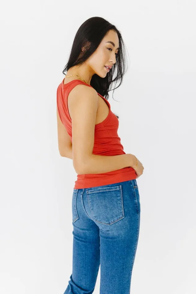 Kendall Tank In Rust Rust Women Bohme Tees and Tanks