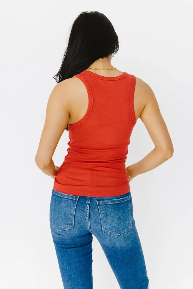 Kendall Tank In Rust Rust Women Bohme Tees and Tanks
