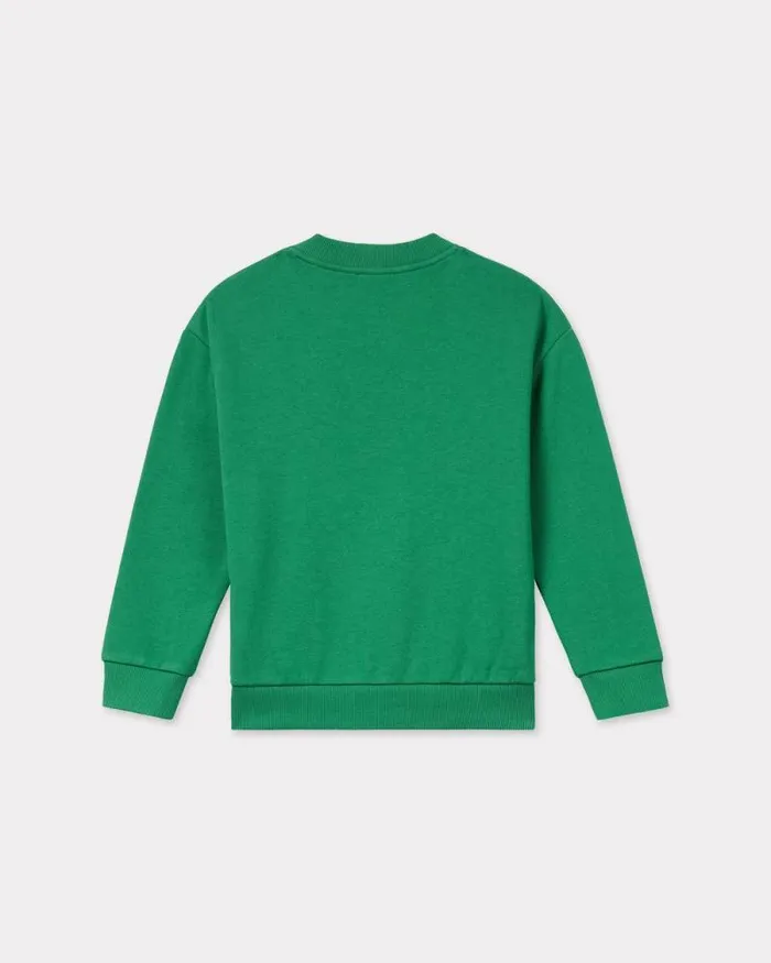 Kids 039Festive039 Embroidered Sweatshirt Bottle Green Kenzo Tshirts And Sweatshirts
