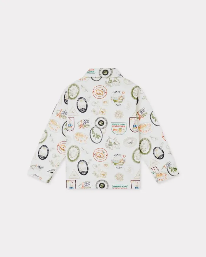 Kids 039KENZO Tour039 Printed Cotton Jacket Off White Kenzo Jackets And Coats