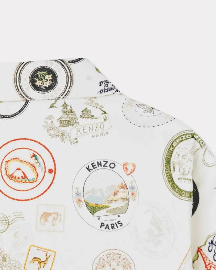 Kids 039KENZO Tour039 Printed Cotton Jacket Off White Kenzo Jackets And Coats