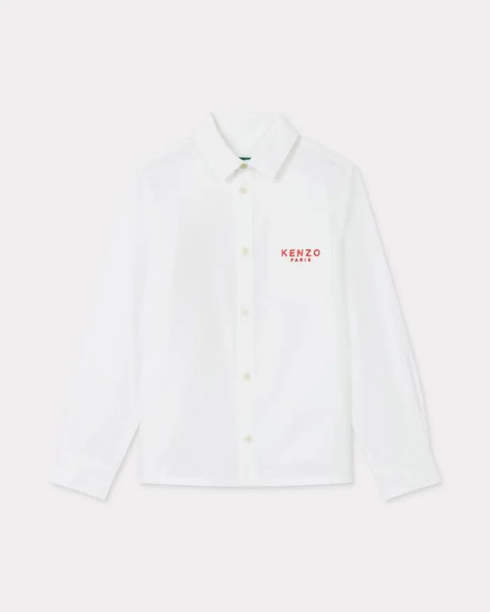 Kids 039Lunar New Year039 Embroidered Shirt In Cotton Off White Kenzo Tshirts And Sweatshirts Kids 039Lunar New Year039 Embroidered Shirt In Cotton Off White Kenzo Tshirts And Sweatshirts