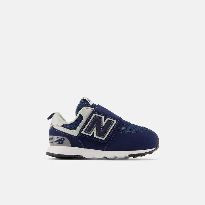 Kids 574 NEWB Hook and Loop Nb Navy With White New Balance Size 0 8211 10