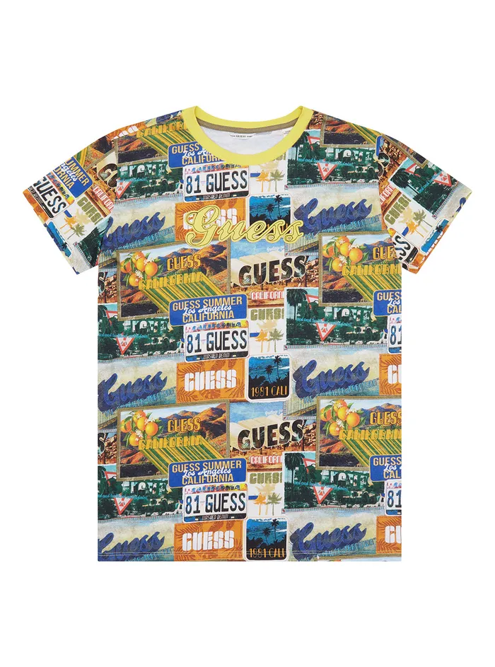 Kids Big Boy GUESS Graphic Mix Print Tshirt 716