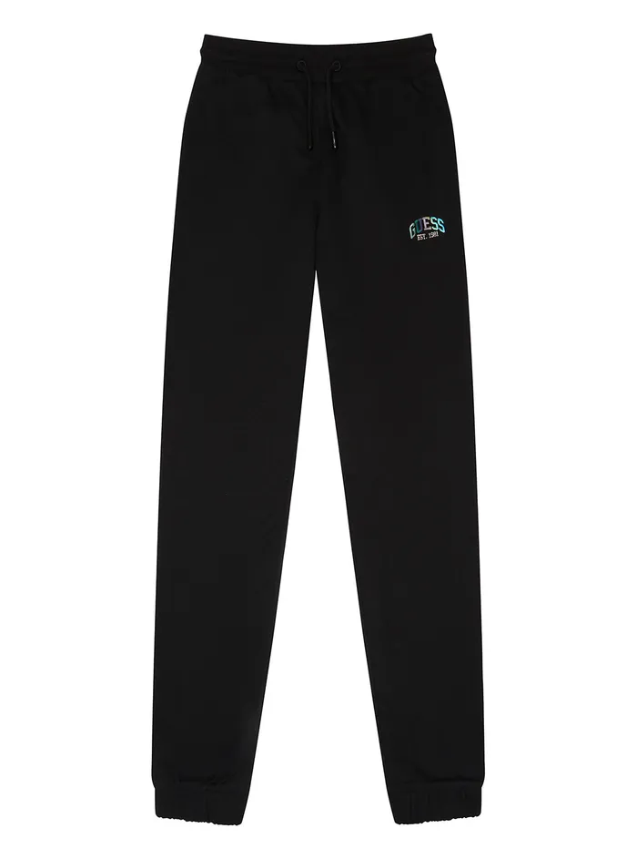 Kids Big Girl GUESS Black Logo Active Pants 716