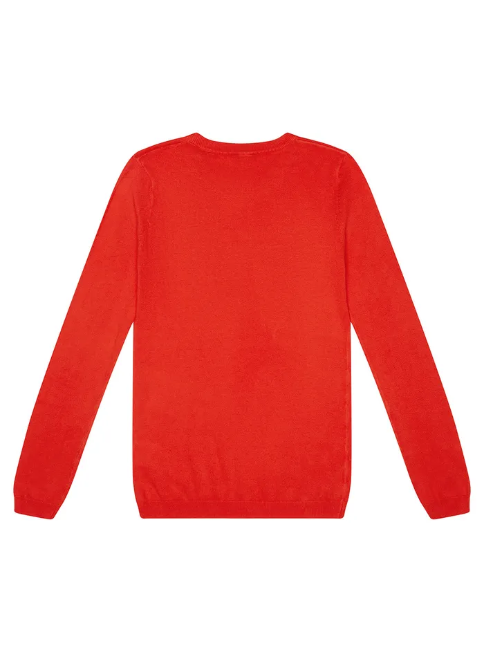 Kids Big Girl GUESS Eco Fire Red Logo Knit Top 716 Kids Big Girl GUESS Eco Fire Red Logo Knit Top 716