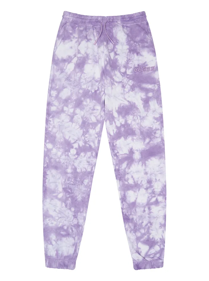 Kids Big Girl GUESS Lilac Tie Dye Logo Active Pants 716